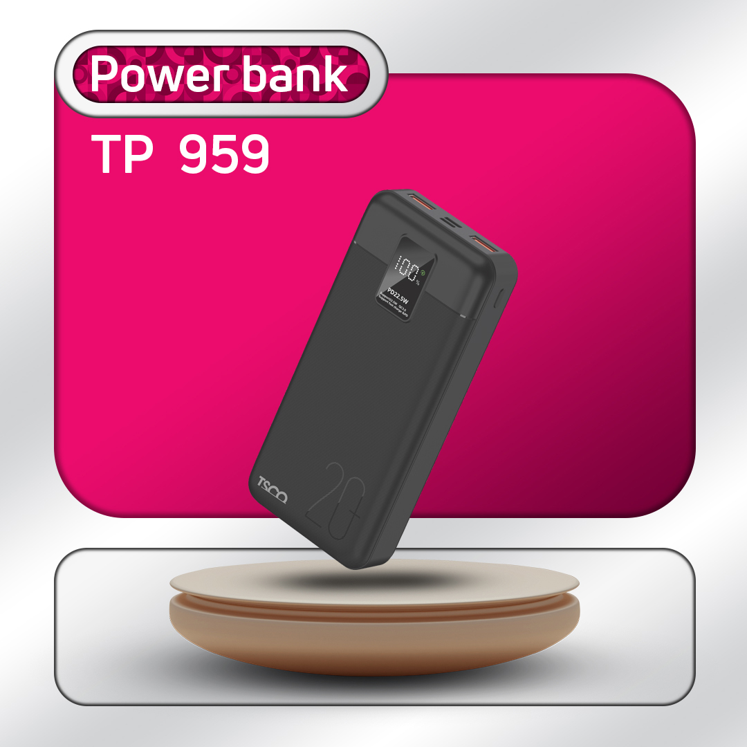 پاوربانک تسکو مدل TP 959 ظرفیت 20000 میلی‌آمپرساعت