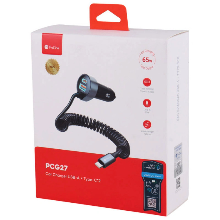شارژر فندکی 65 وات پرووان مدل PCG27