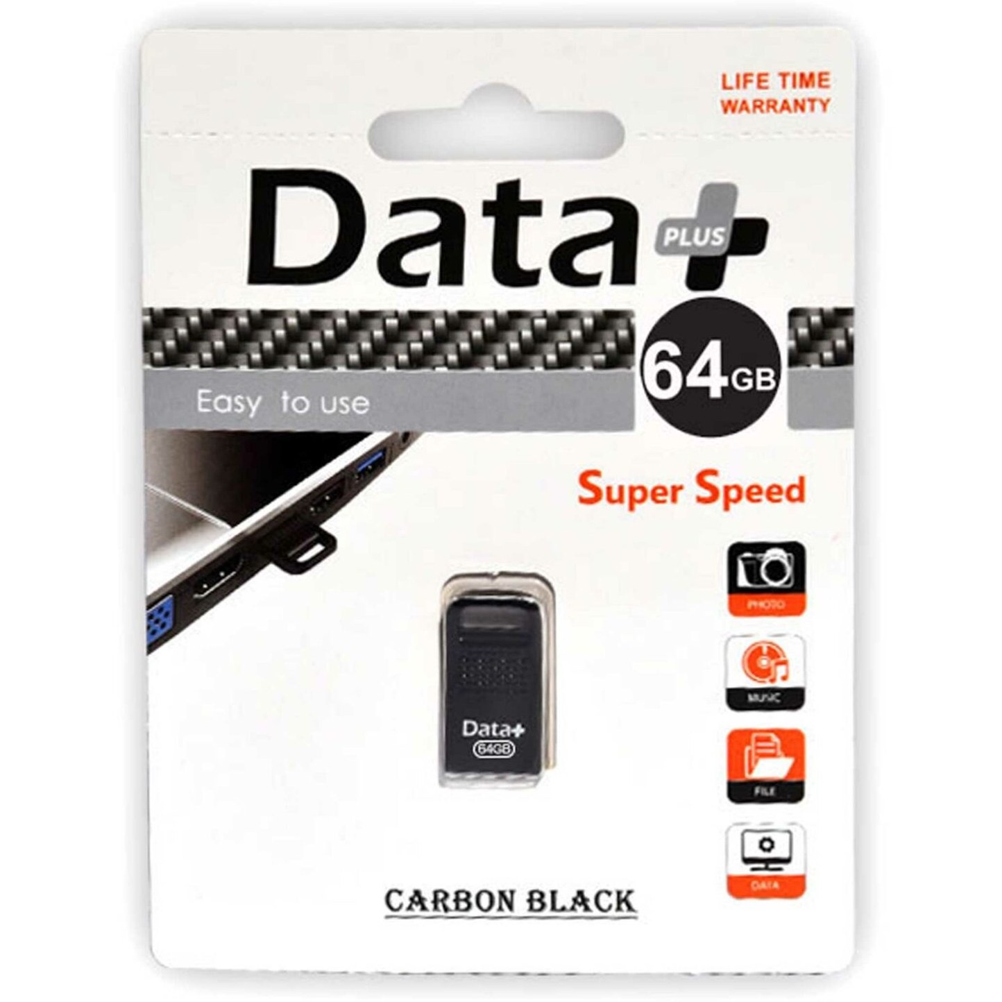 فلش مموری دیتا پلاس مدل CARBON ظرفیت 64 گیگابایت