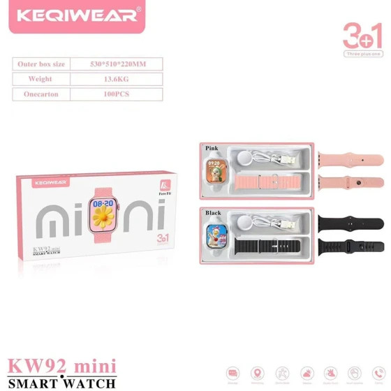 ساعت هوشمند KW92 MINI ۳۸ میلیمتر با سه بند